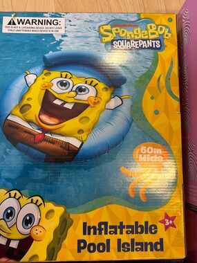 SpongeBob Squarepants Yellow and Blue Inflatable Pool Ride-On